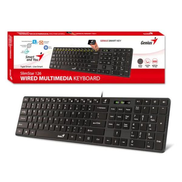 TECLADO ALAMBRICO GENIUS SLIMSTAR 126 BL