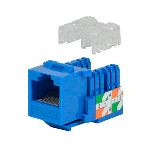 JACK COUPLER KEYSTONE WIREPLUS+ CAT5E AZUL