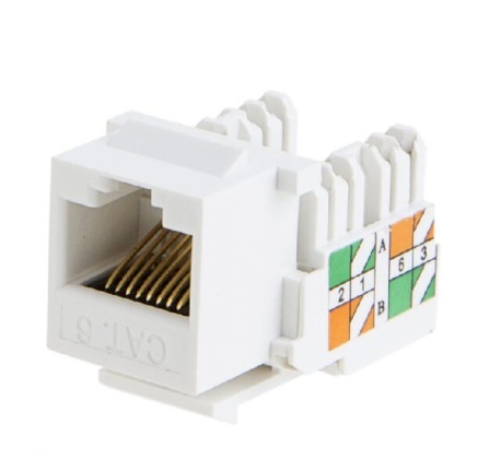 JACK COUPLER KEYSTONE WIREPLUS+ CAT5E WH