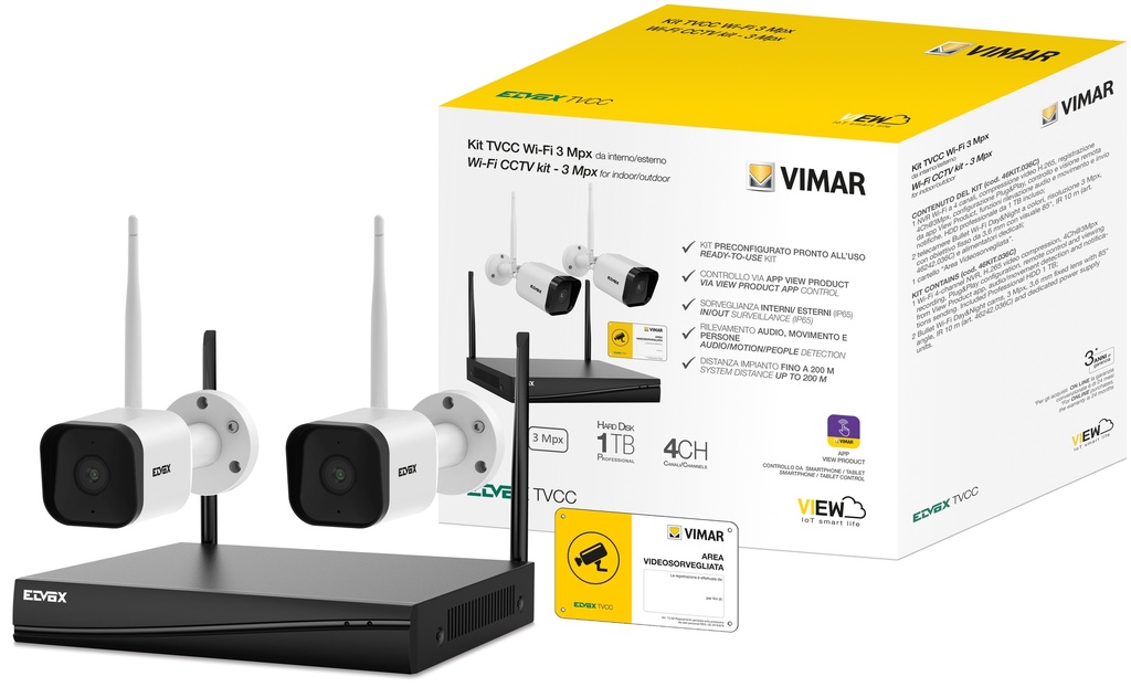 KIT CAMARA WIFI 3MP 2CAM BULLET VIMAR