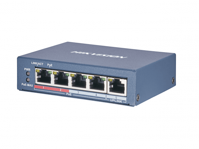 SWITCH HIKVISION 5 PUERTOS GIGABIT + 4 POE DS-3E0505P-E/M