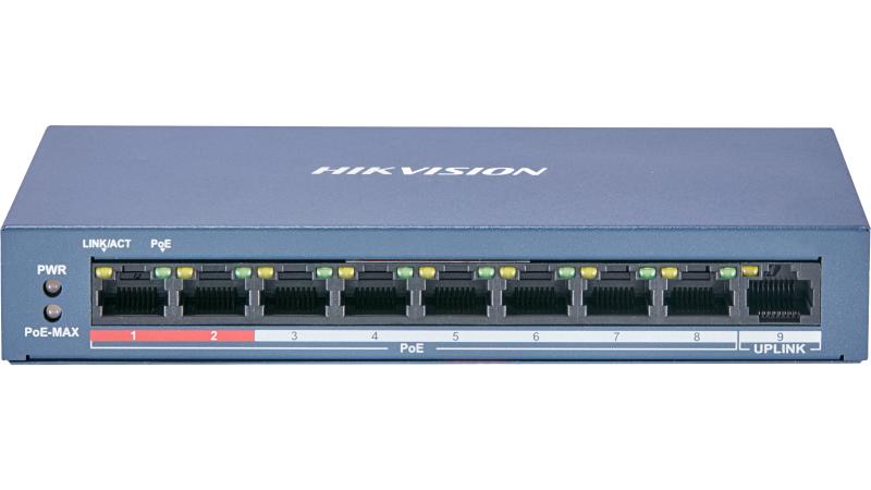 SWITCH HIKVISION 9 PUERTOS 10/100 + 8 POE DS-3E0109P-E/M