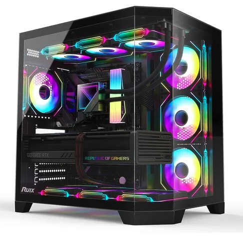 COMBO ASTRA CASE GAMING 303 4 FAN RGB NEGRO + MOUSE GM314BK GAMING RGB ALAMBRICO USB 7 BOTONES NEGRO