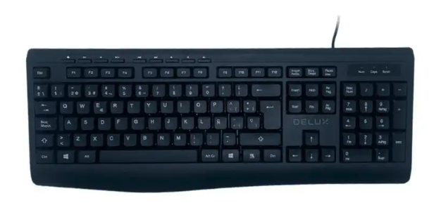 TECLADO ALAMBRICO DELUX KA7008BU BLACK