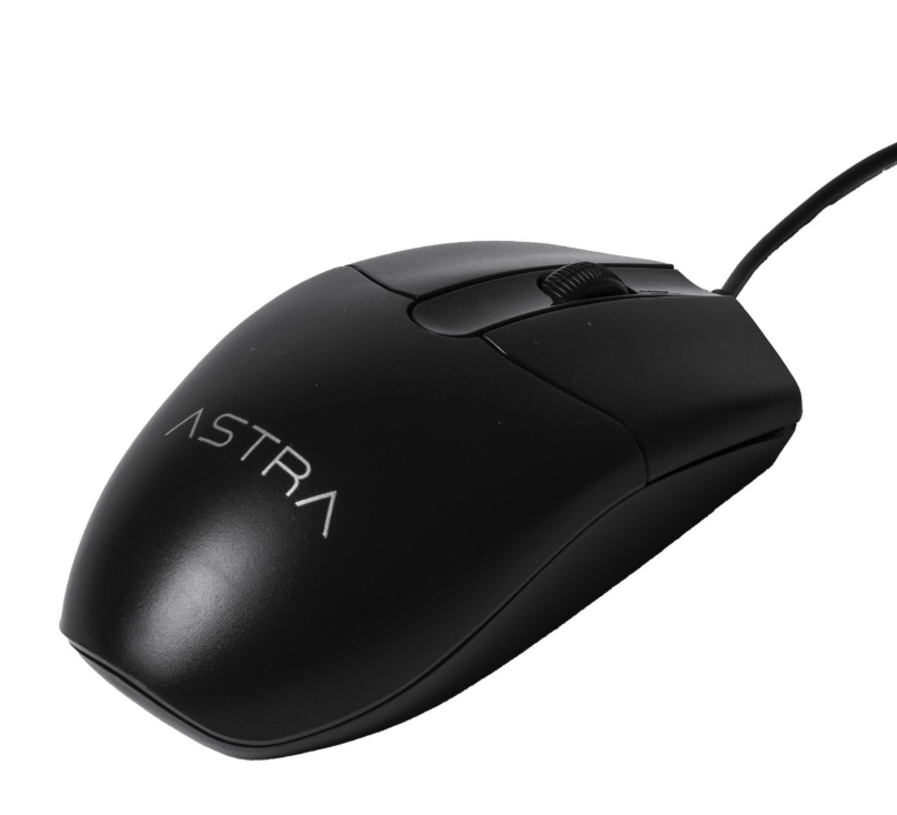 MOUSE ALAMBRICO ASTRA USB 3 BOTONES DPI 1000 NEGRO