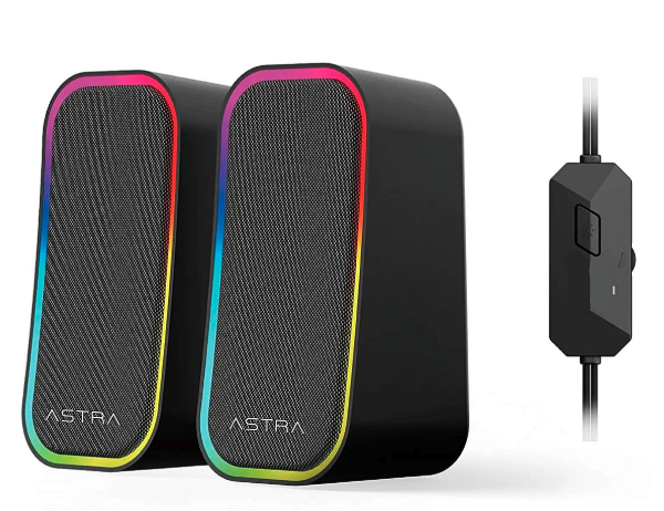 CORNETAS ASTRA NEBULA RGB USB AUX 3.5  3 W X 2 ESTEREO NEGRO