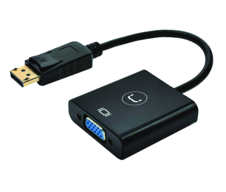 ADAPTADOR UNNO TEKNO DISPLAY PORT MACHO A VGA HEMBRA AD3004BK