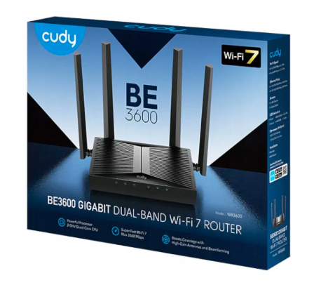 ROUTER CUDY WR3600 WIFI 7 BE3600 DUAL BAND 5 PUERTOS GIGABIT