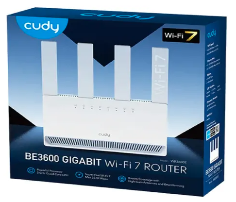 ROUTER CUDY WR3600E WIFI 7 BE3600 DUAL BAND 4 PUERTOS GIGABIT