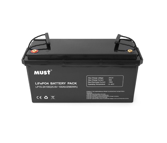 BATERIA DE LITIO MUST LIFEPO4 SERIE LP15-24100 - 25,6V 100AH 2560WH 6000 CICLOS