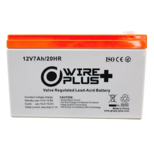 BATERIA WIRE PLUS+ 12V 7AMP