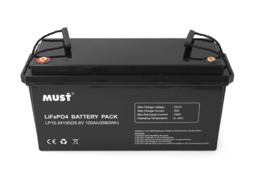 [LP-24100] BATERIA DE LITIO MUST(LIFEPO4) LP-24100 25,6V 100AH