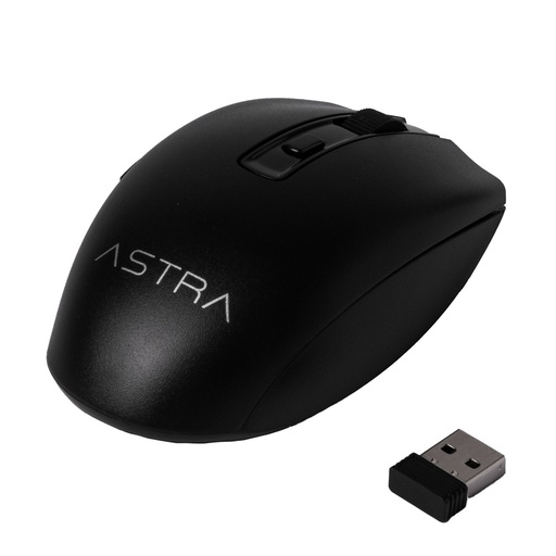 MOUSE INALAMBRICO USB 6 BOTONES ASTRA ERGONOMICO DPI 1600 GW224BK