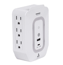 TOMA CORRIENTE PROTECTOR DE SOBRETENSIONES ASTRA CON SENSOR DE LUZ 6 SALIDAS 5-15R 125V/1875W 1USB 2.4A 1USB C 5V