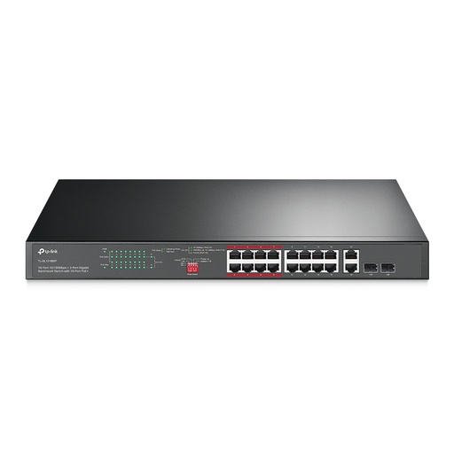 [TL-SL1218MP] SWITCH TP-LINK TL-SL1218MP 16PUERTOS 10/100 POE+ 2 PUERTOS GB