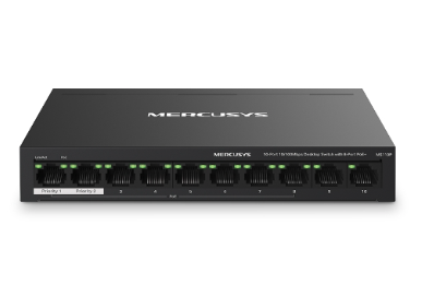 [MS110P] SWITCH MERCUSYS 10 PUERTOS 10/100 (8 PUERTOS POE+) 65W MS110P